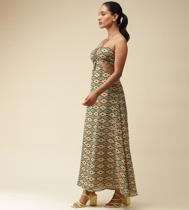 Buy Label Ritu Kumar Peach Cutout Maxi Dress for Women Online Tata