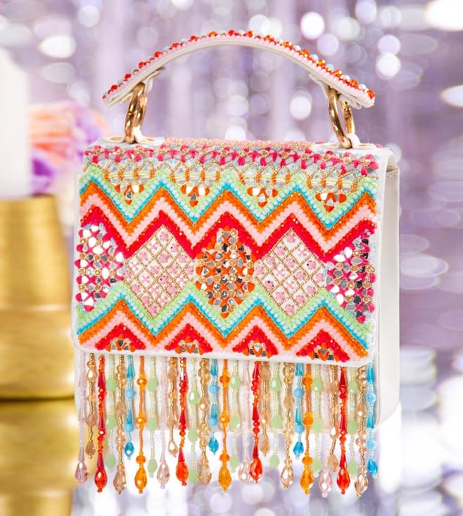 Buy House of Vian Golden Embellished Bahaar Clutch Online @ Tata CLiQ Luxury