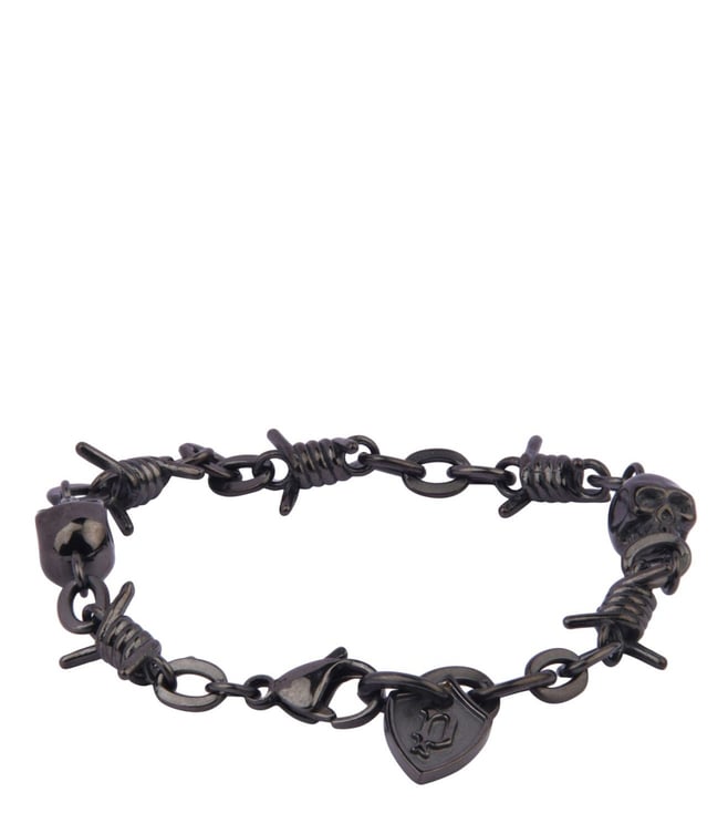 The Ananya Silver Thread Bracelet Black  Buy trendy bracelets online   KO Jewellery