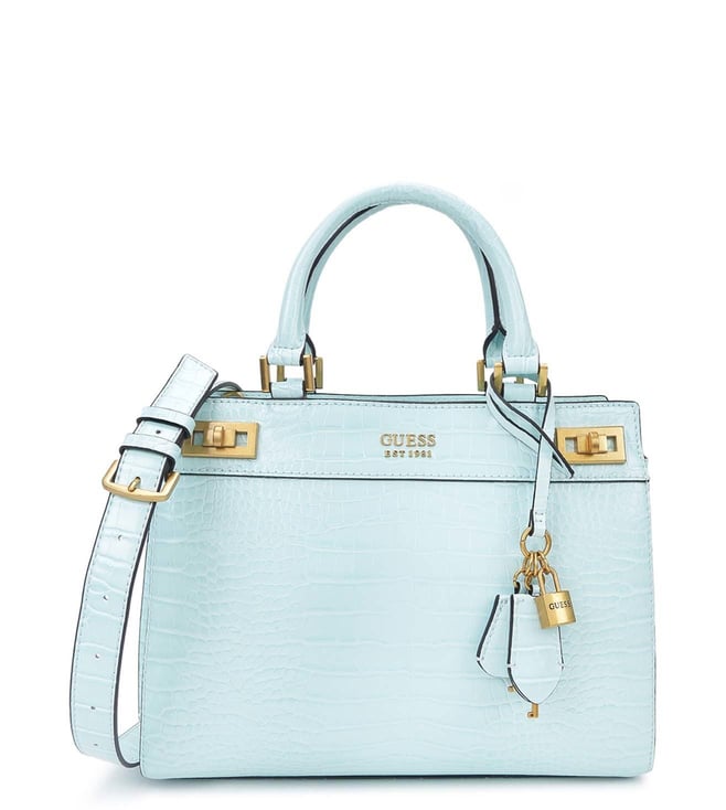 GUESS Katey Croc Luxury Satchel Bag, White