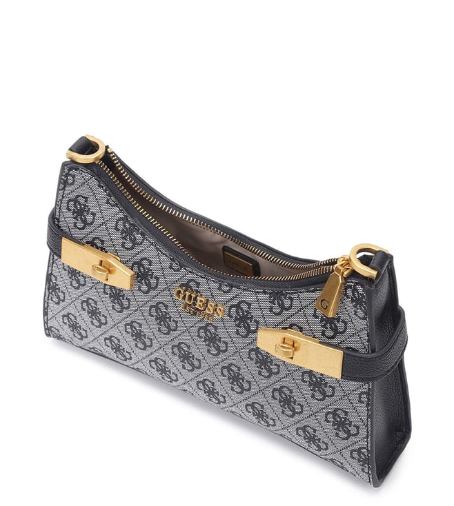 Buy Guess Black Logo Large Zadie Logo Top Zip Shoulder Bag for Women