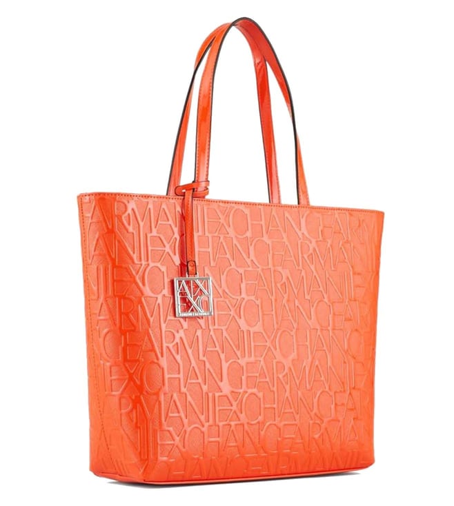 Buy Armani Exchange Orange Logo Large Tote Bag for Women Online @ Tata ...