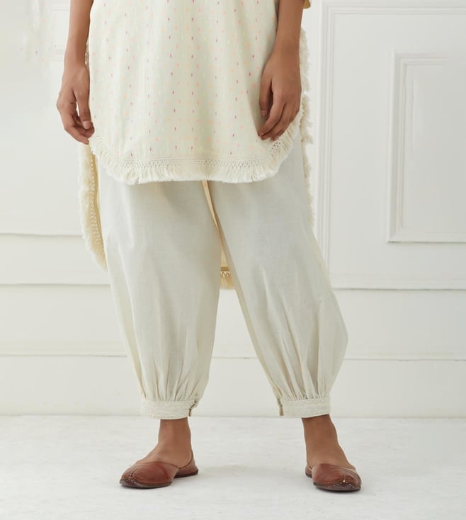 Men Grey Short Banarasi Kurta With Afghani Pants