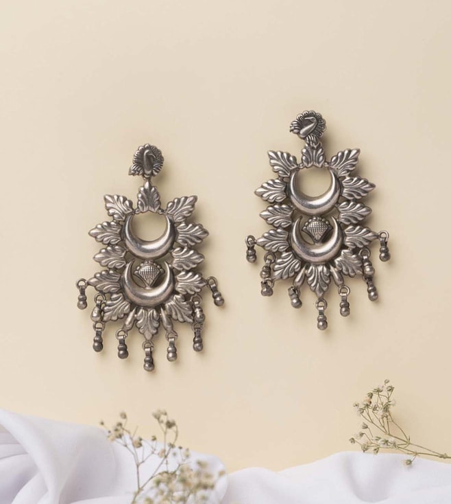 Buy Online Flashy Silver Colour Floral Shape Alloy Earring for Girls and  Women – One Stop Fashion