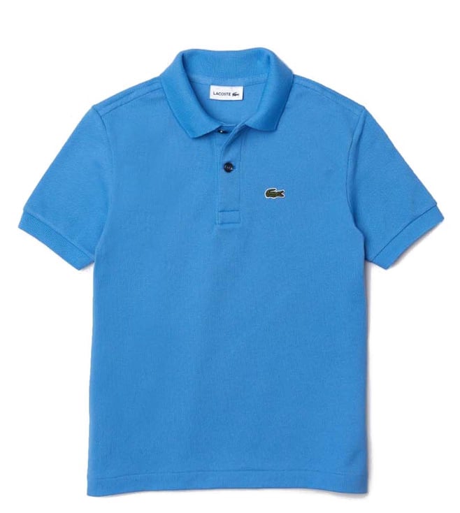 Buy Lacoste Kids Blue Regular Fit Unisex Polo TShirt Online Tata CLiQ Luxury