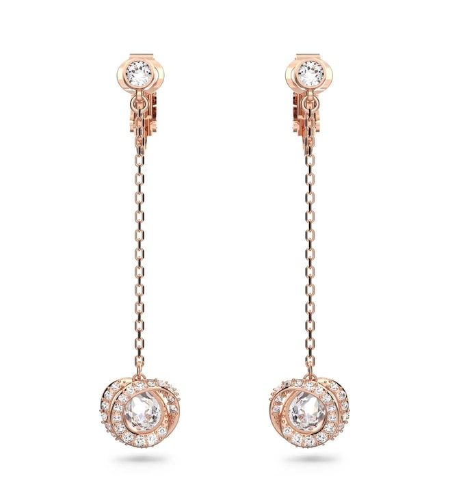 Buy HAUTE CURRY Charming Dangler Rose Gold Earrings With American Diamond   Shoppers Stop