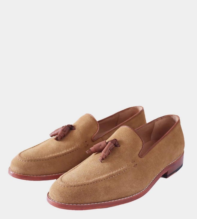 Buy Nappa Dori Camel Suede Loafers for Online @ Tata CLiQ Luxury