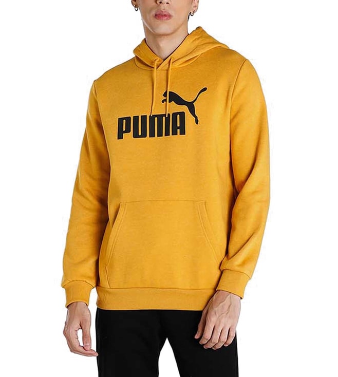 subtiel getuige Bang om te sterven Buy Puma Yellow Logo Regular Fit Hoodie for Men Online @ Tata CLiQ Luxury