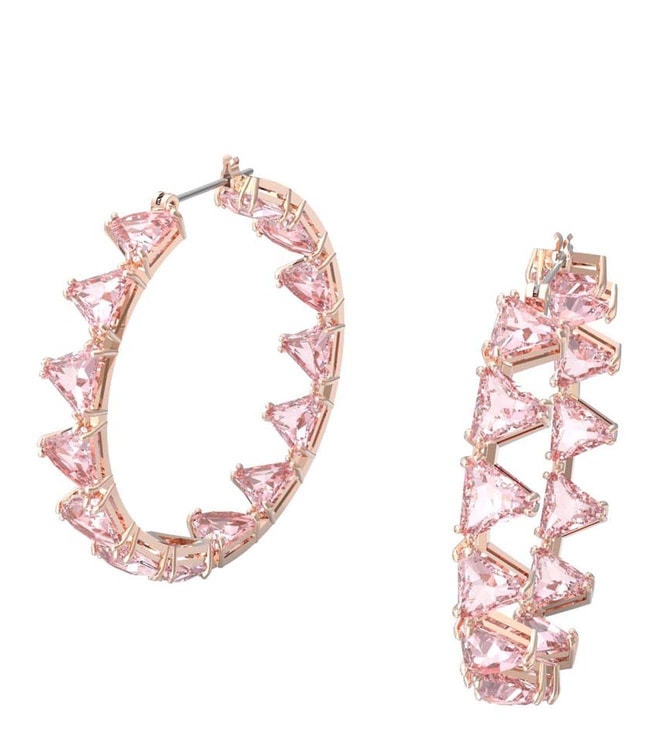 Accessorize London WomenS Pink  Golden Hoop Earrings