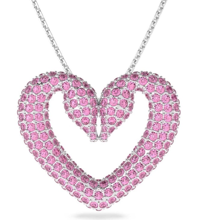 Gema 520 necklace, Heart, Pink, Rose gold-tone plated | Swarovski