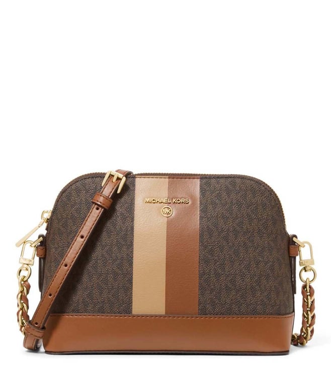 Buy Michael Kors Brown & Luggage Dome Cross Body Bag for Women Online @  Tata CLiQ Luxury