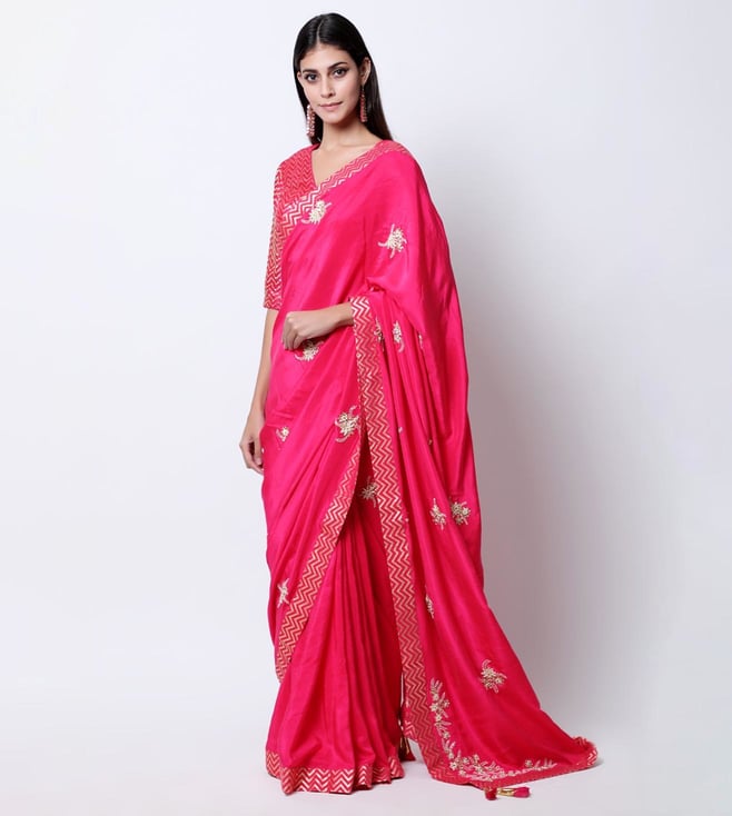 Buy Pink Sarees for Women by Nikasha Online