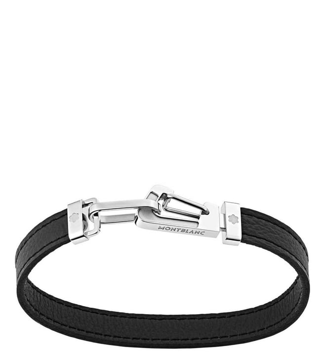 MONTBLANC WRAP ME BRACELET IN BLUE LEATHER WITH CARABINER CLOSURE
