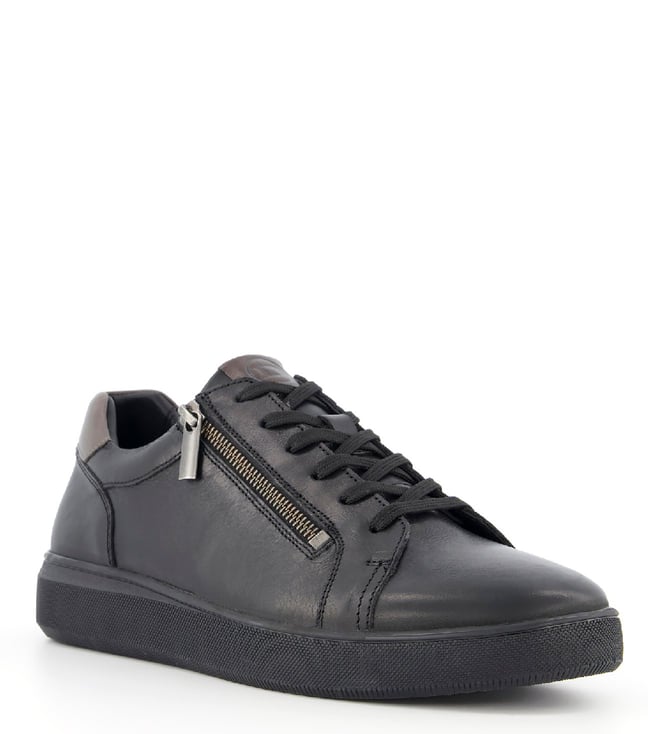 Rockstud Untitled Noir Calfskin Leather Sneaker for Woman in Black |  Valentino US