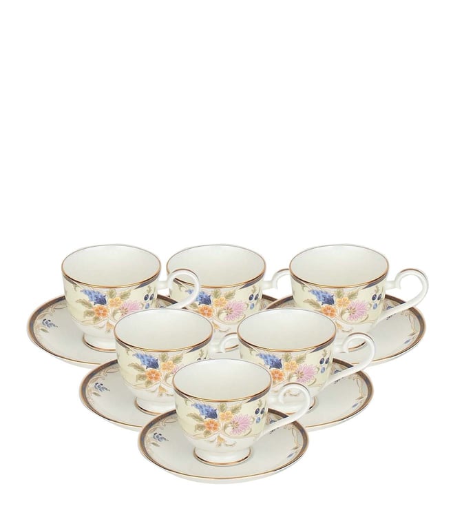 Buy Noritake White & Pink Chanterelle 12Piece Tea Set Online Tata