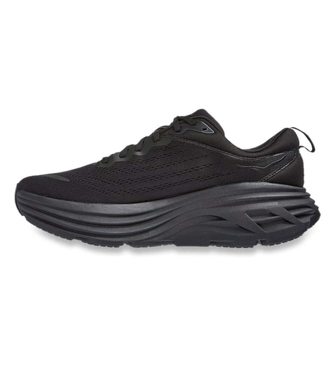 Buy Hoka Bondi 8 Pitch Black Running Shoes for Men Online @ Tata CLiQ ...