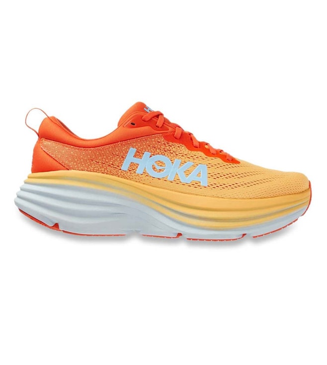 Buy Hoka Bondi 8 Amber Yellow Running Shoes for Men Online @ Tata CLiQ ...