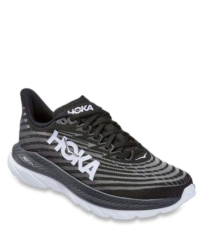 Buy Hoka Mach 5 Grey & Black Running Shoes for Men Online @ Tata CLiQ ...