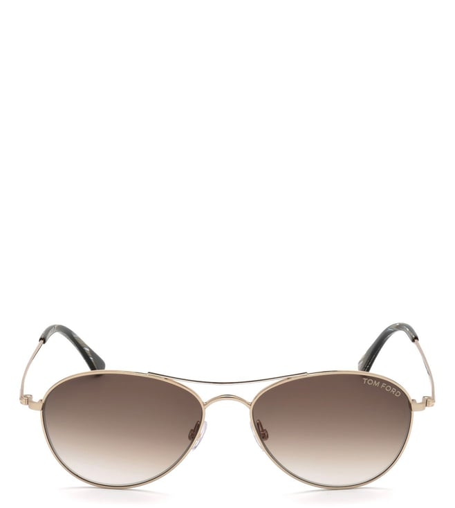 Buy Tom Ford FT04955628F Brown Aviator Unisex Sunglasses Online @ Tata CLiQ  Luxury