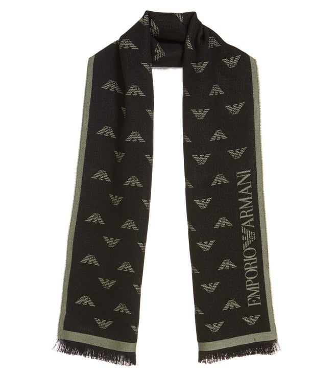 Buy Emporio Armani Nero & Salvia Allover Eagle Logo Print Scarf for Men  Online @ Tata CLiQ Luxury