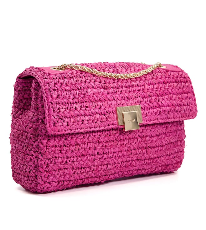 Buy Dune London Pink Dorchesters Raffia Shoulder Bag for Women Online