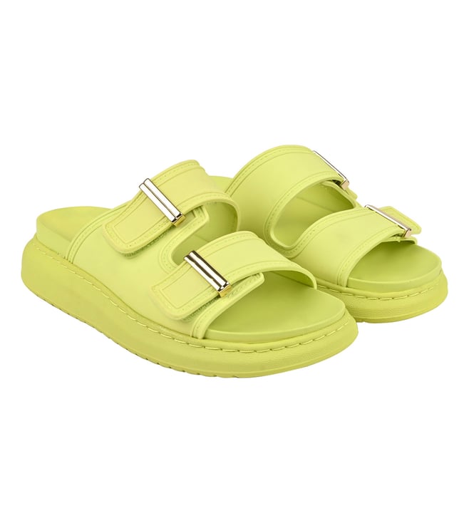 Buy Madden Girl by Steve Madden Green KINGSLEY Slide Sandals for Women