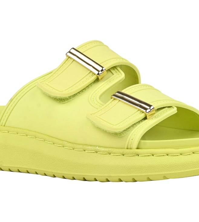 Buy Madden Girl by Steve Madden Green KINGSLEY Slide Sandals for Women