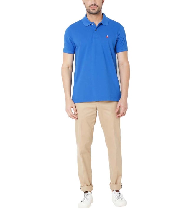 Buy Brooks Brothers Bright Blue Slim Fit Polo TShirt for Men Online