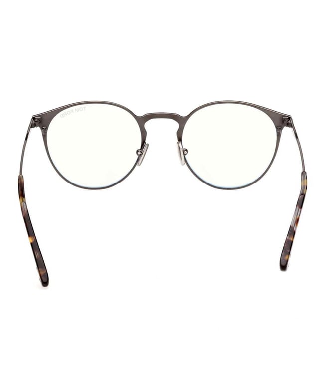 Buy Tom Ford FT5798-B 49 008 Blue Block Round Eye Frames for Men Online ...