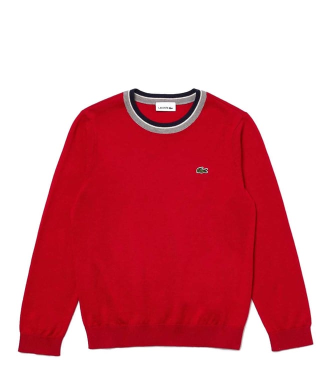 Pull rouge clearance lacoste