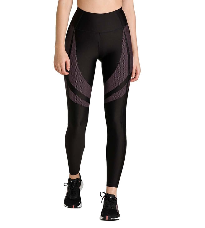 Buy Puma Black Colour-Block Tight Fit Tights for Women Online