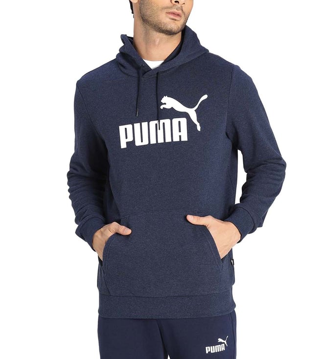 Buy Puma Blue Logo Regular Fit Hoodie for Men Online @ Tata CLiQ Luxury