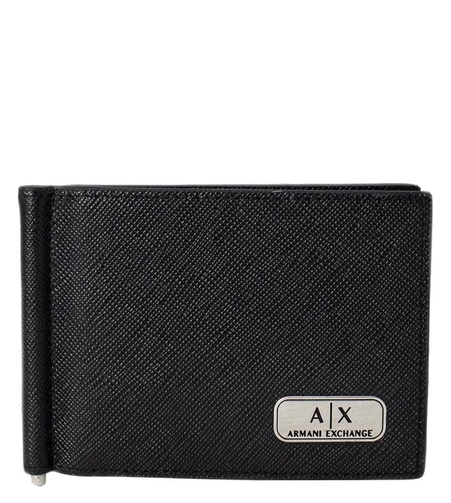 Buy Armani Exchange Black Bi-Fold Wallet With Money Clip for Men Online @  Tata CLiQ Luxury