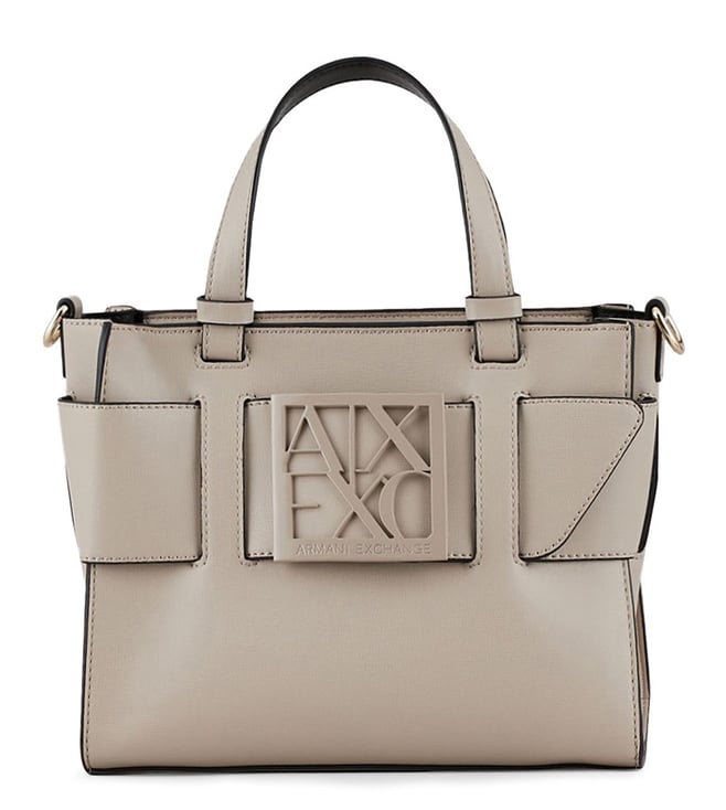 Buy Armani Exchange Beige Metallic Logo Satchel for Women Online @ Tata  CLiQ Luxury