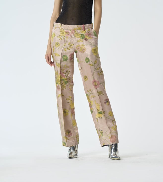 Zara  Floral Jacquard Pants