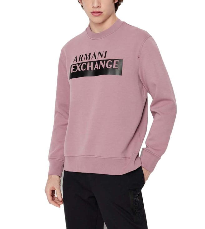 Buy Armani Exchange Purple Logo Regular Fit Sweatshirt for Men