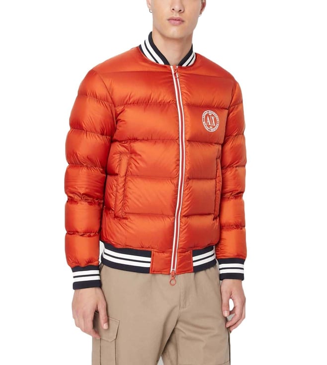 Buy Armani Exchange Orange Logo Regular Fit Puffer Jacket for Men Online @  Tata CLiQ Luxury