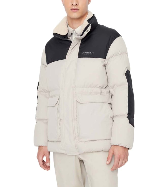 Buy Armani Exchange Navy Colour-Block Regular Fit Puffer Jacket for Men  Online @ Tata CLiQ Luxury