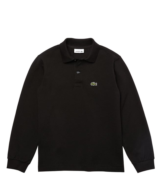 Buy Lacoste Kids Black Pique Petit Regular Fit Polo TShirt for Boys
