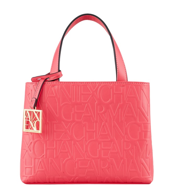 Buy Armani Exchange Pink All Over Embossed Logo Satchel for Women Online @  Tata CLiQ Luxury