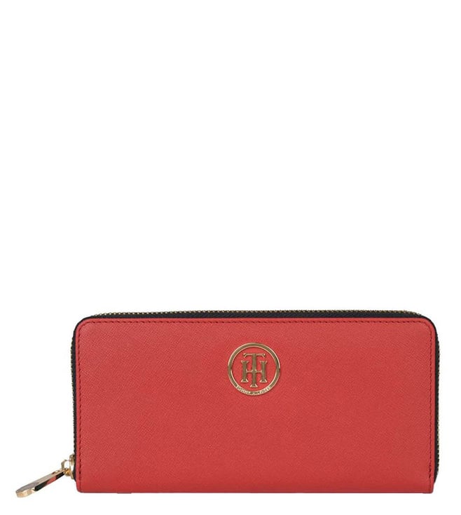 Buy Tommy Hilfiger Red Claudia Zip Around Small Wallet for Women Online