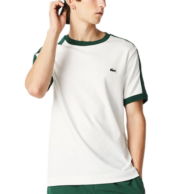 Buy Lacoste White Regular Fit T-Shirt for Men Online @ Tata CLiQ
