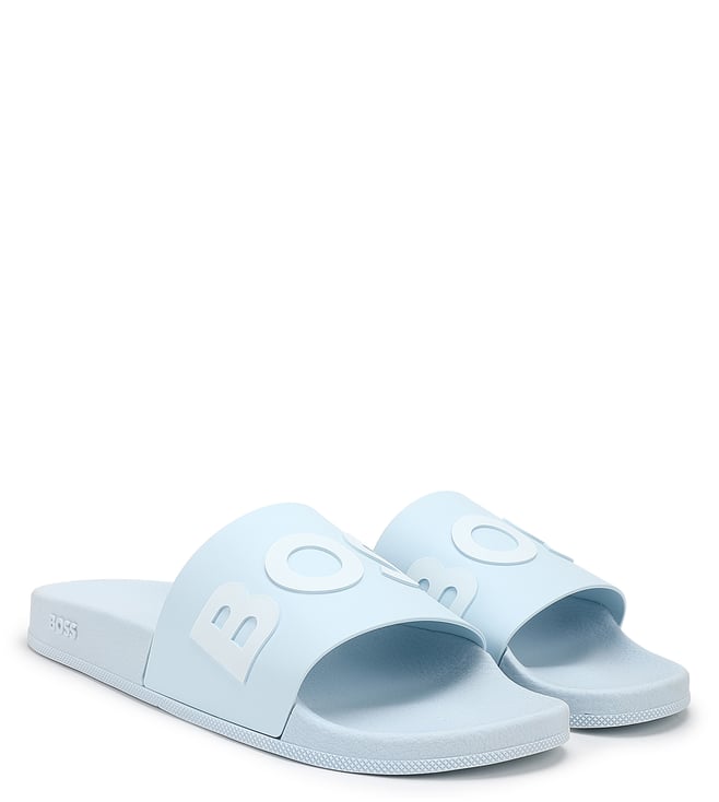 Buy BOSS Blue Contrast Logo Slide Sandals for Men Online Tata