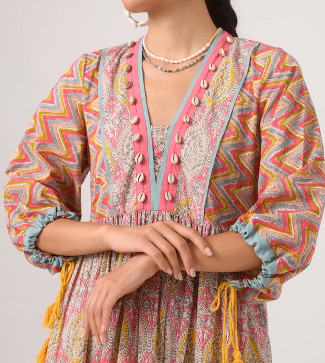 Buy Prakriti Jaipur Paisley Shell Dress in Pink for Women Online Tata