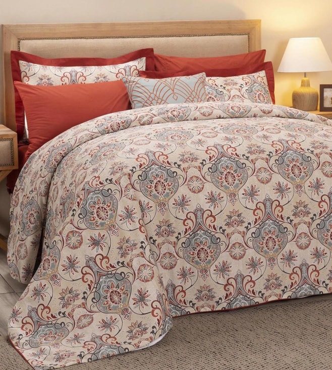 Buy Exotic Heritage Finest Retro Blue 8PC Quilt/Quilted Bed Cover Set  Online - Maspar