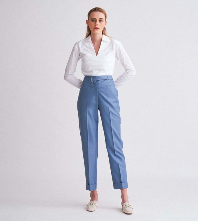 Buy Van Heusen Blue Trousers Online  711200  Van Heusen