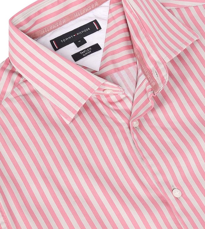 Buy Tommy Hilfiger Cherry Tint & Light Cast Stripes Shirts for Men ...