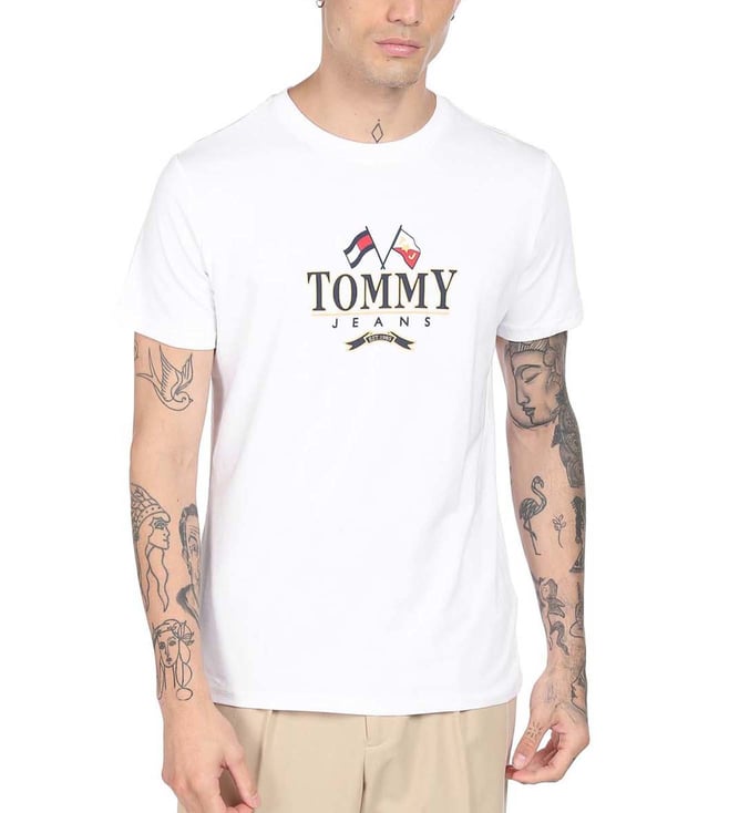 Buy Tommy Hilfiger Mens Classic Fit Big Logo T-Shirt (Classic White,  XX-Large) Online at desertcartINDIA