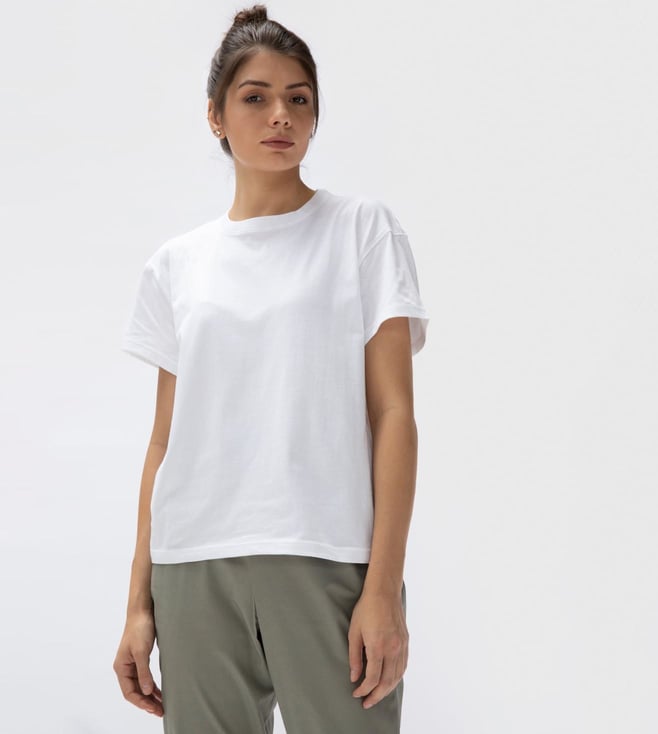 Buy Saltpetre Sustainable Organic Crew Neck T-shirt , White for Women  Online @ Tata CLiQ Luxury