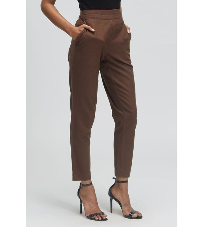 LUX LYRA Slim Fit Women Brown Trousers  Buy LUX LYRA Slim Fit Women Brown  Trousers Online at Best Prices in India  Flipkartcom